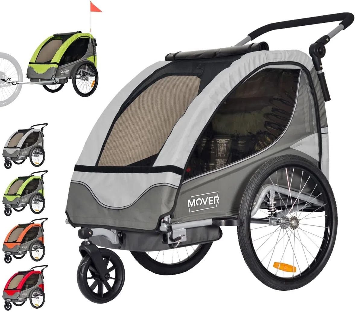 PAPILIOSHOP MOVER Remolque carro y cochecito para transporte 1 o 2 niños