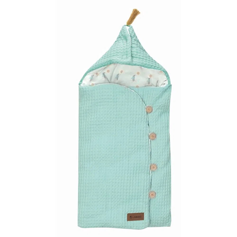 Jané MIMS +, Saco Arrullo con Capucha, Cremallera Inferior, 95% Algodón, 5% Elastano, Universal, a Partir de 0 Meses, Azul