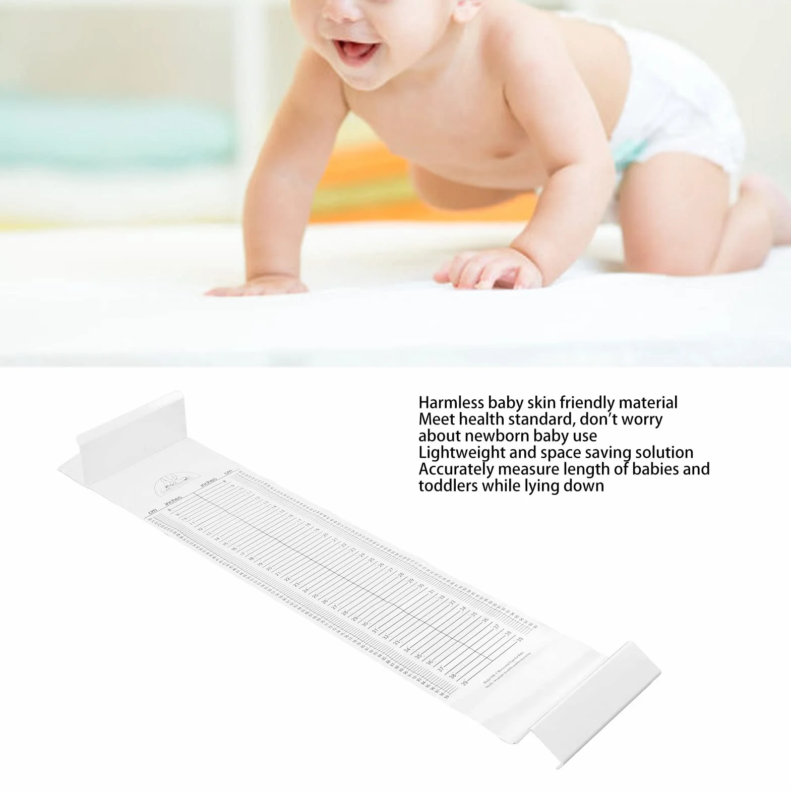 Oumefar Regla de Medición para Bebés, Alfombrilla de Medición para Bebés Que Ahorra Espacio Saludable, Plegable, Precisa para el Hogar Home