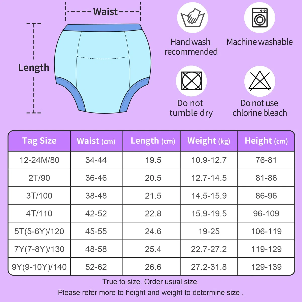 BIG ELEPHANT Calzoncillos de entrenamiento para niños y niñas, de algodón suave, reutilizables y absorbentes