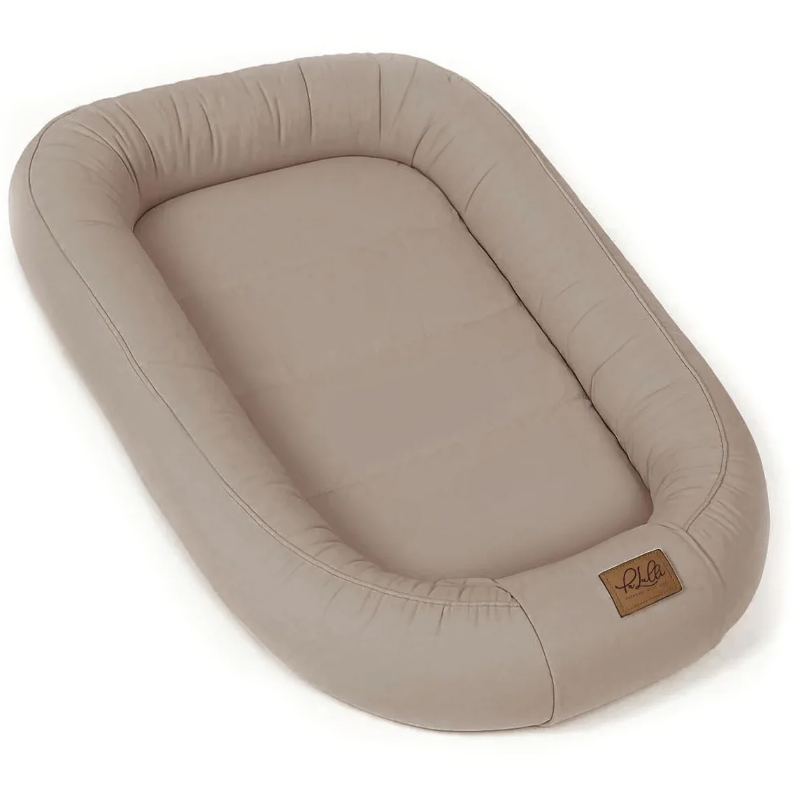 PaLulli® Nido de bebé extragrande, 100 x 60 cm, algodón, reversible, reversible, hecho a mano, transpirable y seguro (marrón)