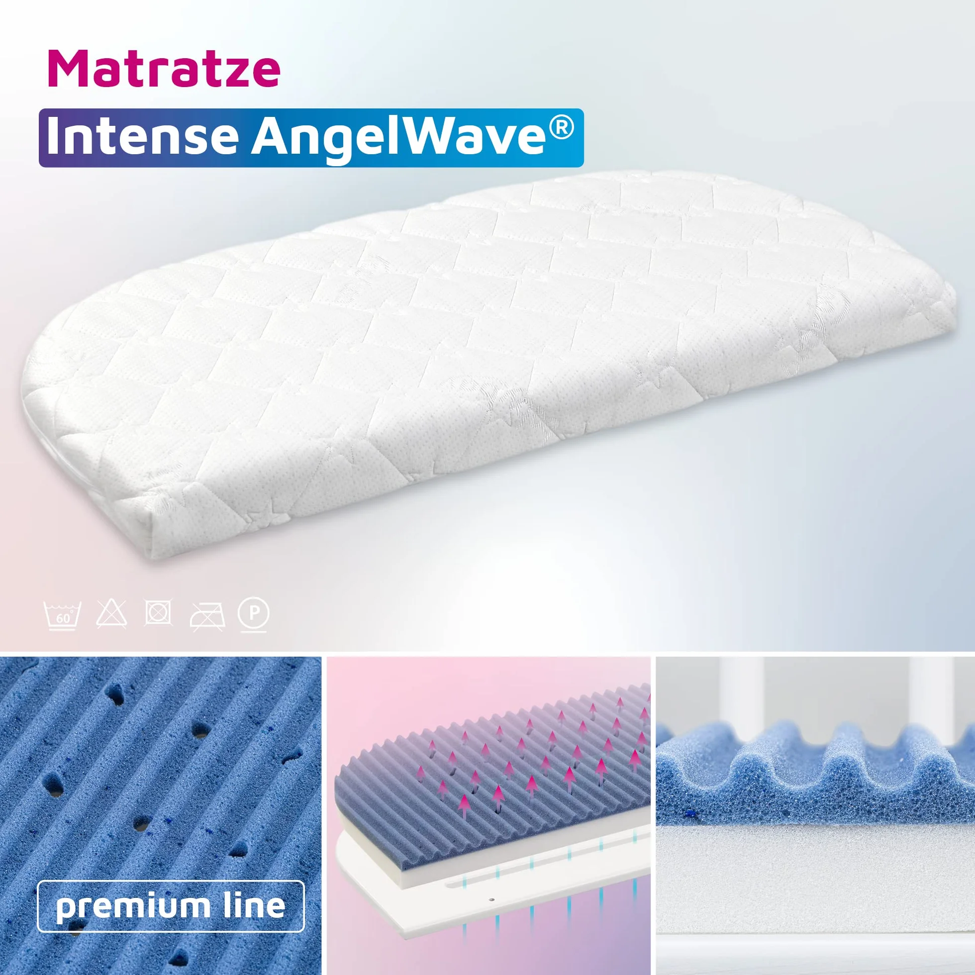 Babybay Colchón de Cuna de colecho Medicott AngelWave para el Modelo Original