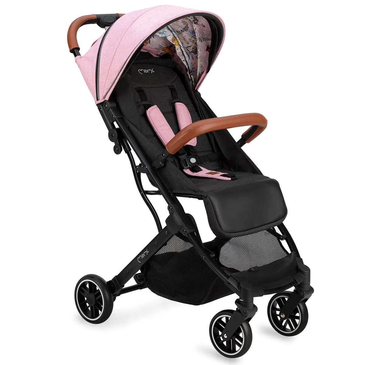 MoMi ESTELLE Silla de Paseo Ligera y Plegable, Carrito de Bebé Compacto con Respaldo Reclinable, Arnés Ajustable de 5 Puntos, Capota Protectora, Gran Cesta de Almacenaje, desde 6 Meses hasta 15 kg