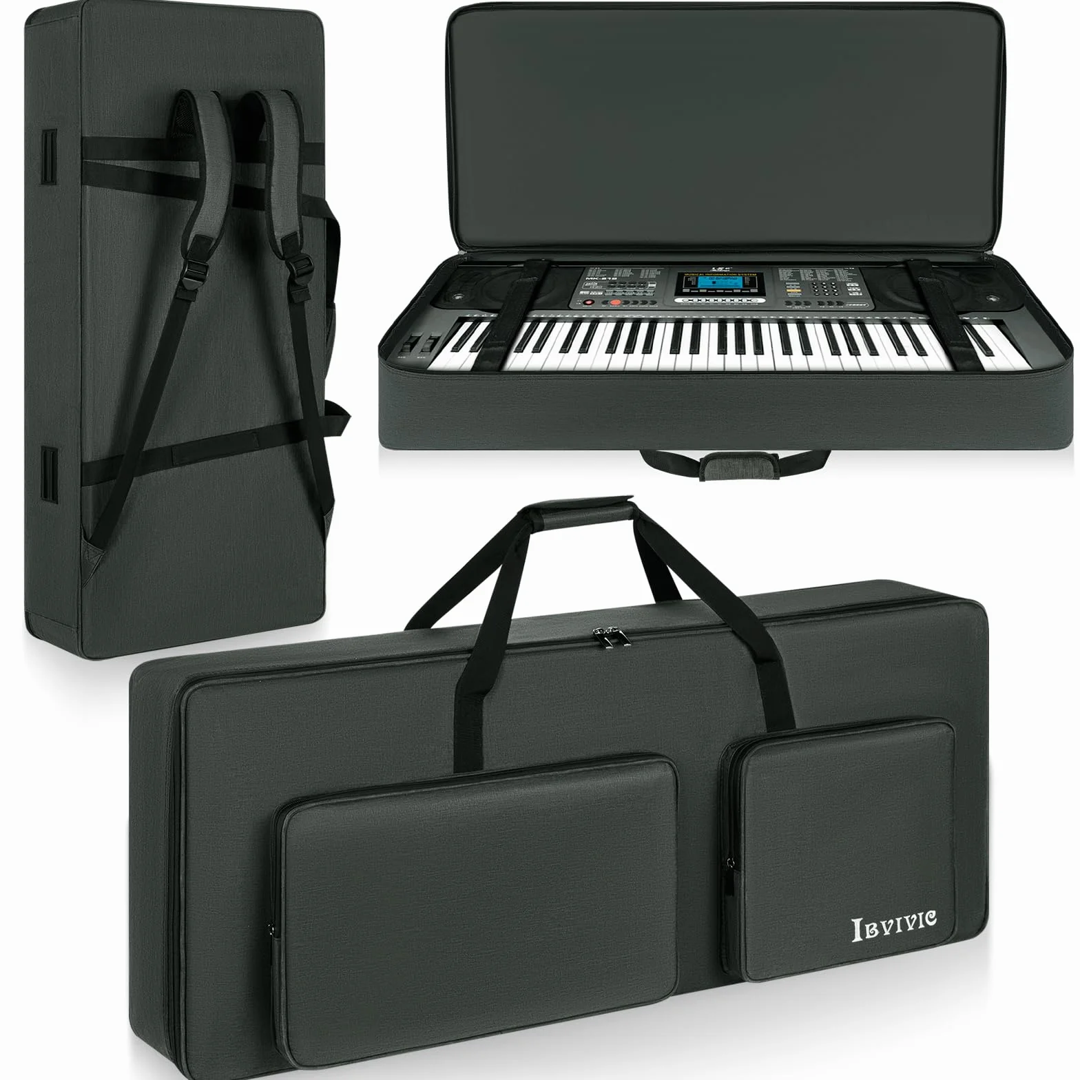 OUUTMEE 61 Bolso para Teclado de 107 x 45 x 16 cm, Funda para Piano de Teclado con Dos Maneras de Llevarlo, Funda de Piano de Teclado de 600D Oxford Resistente al Agua