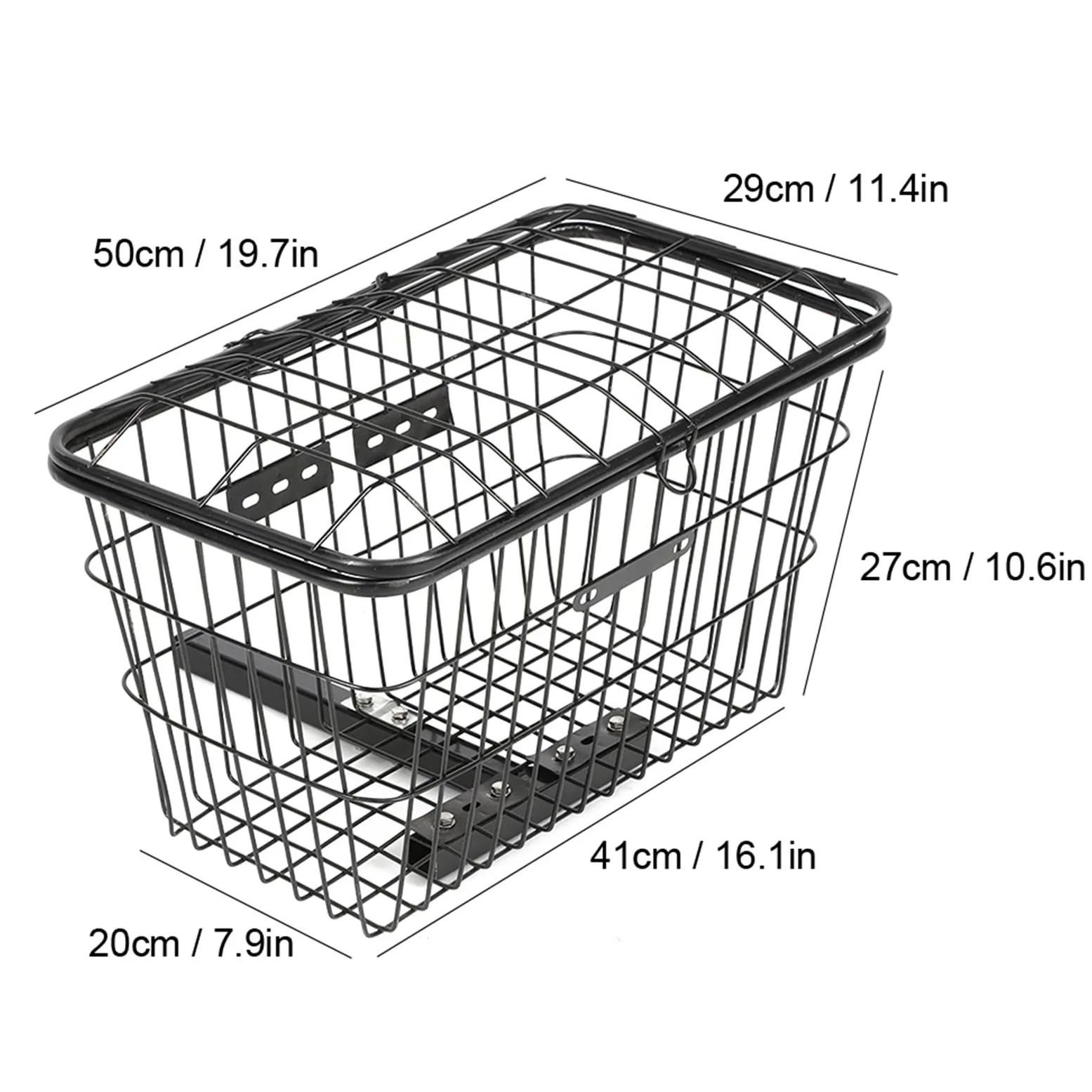 Cesta Trasera para Scooter, Cesta Portátil Grande para Scooter, Cesta de Almacenamiento Trasera de Hierro para Scooter, Cesta Plegable para Compras y Viajes, 50 X 27 X 20 Cm