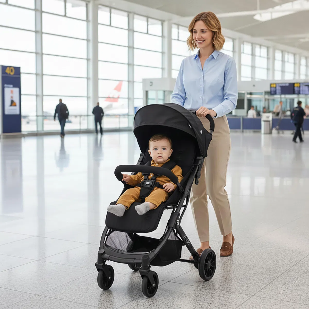 Asalvo KUBIC 2 Silla de paseo, Carrito Bebé, Ligera, Compacta, Plegado con una Mano, Ruedas Grandes, Amortiguación, Reclinable, Apta Cabina, SPF50+, Asa Trolley, Carga máxima 23 kg, Negro