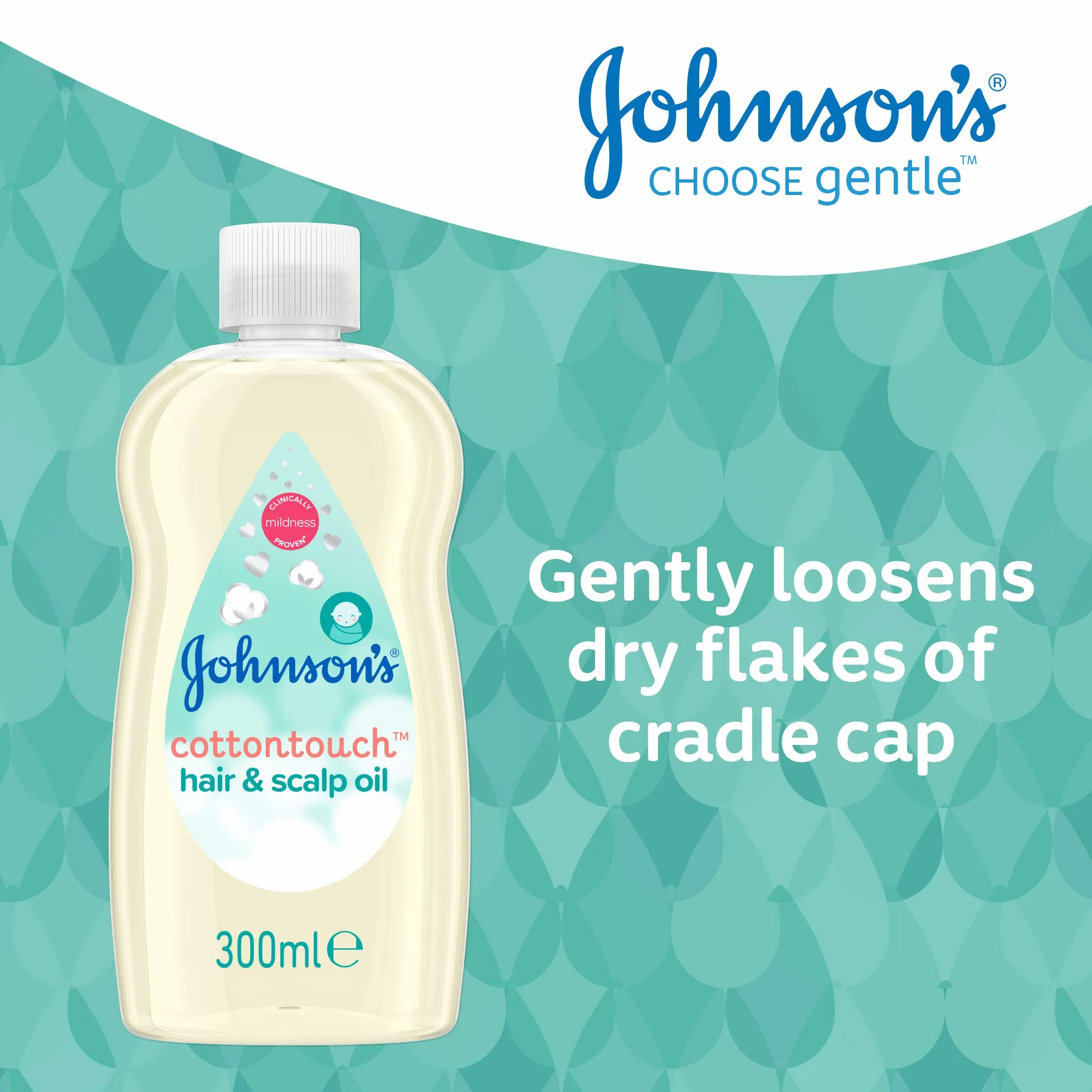 JOHNSON'S Baby Cottontouch - Aceite para el cabello y el cuero cabelludo (300 ml), mezclado con algodón real