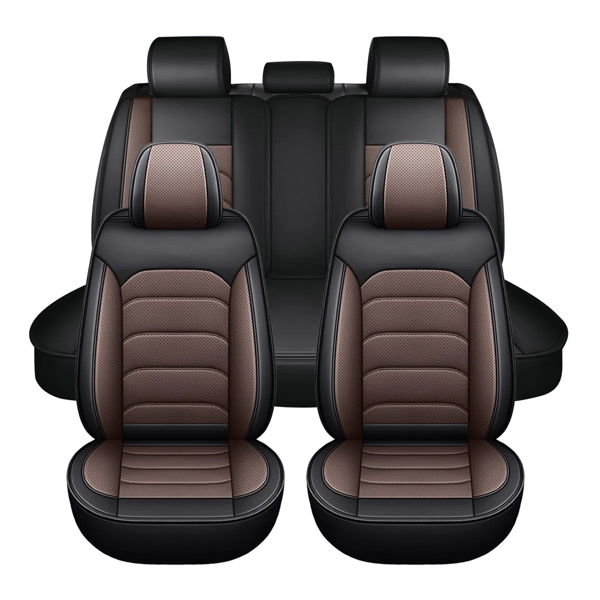 Genérico Funda Asiento Coche para Citroen C3 Aircross 2021-2026, 5 Piezas Piel Sintética, Impermeable y Antidesgaste – Protectores Asiento Coche Delanteros y Traseros, Fáciles de Limpiar