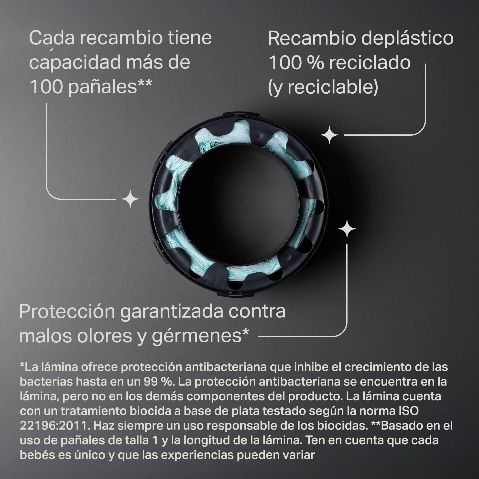 Tommee Tippee Cartuchos de Recambio para Contenedor de Pañales Twist & Click, Pack de 8 x 10,5 m