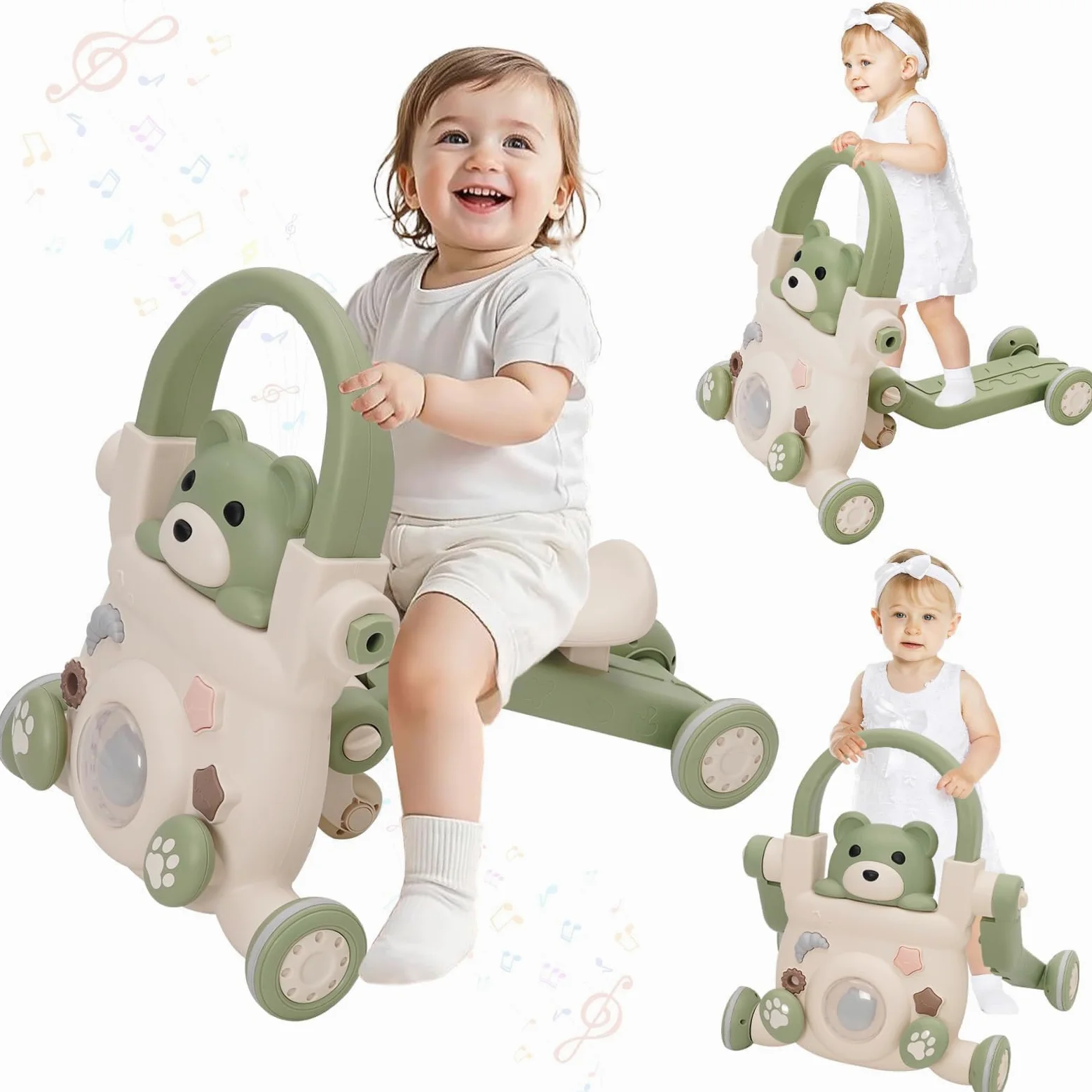 Andador Bebés 3 en 1,con Luces,Música y Juguetes,Velocidad Ajustable Andador,Patinete, Bicicleta sin Pedales,Peso Ajustable,Correpasillos Bebe,Apto Para Bebés Mayores de 6 Meses