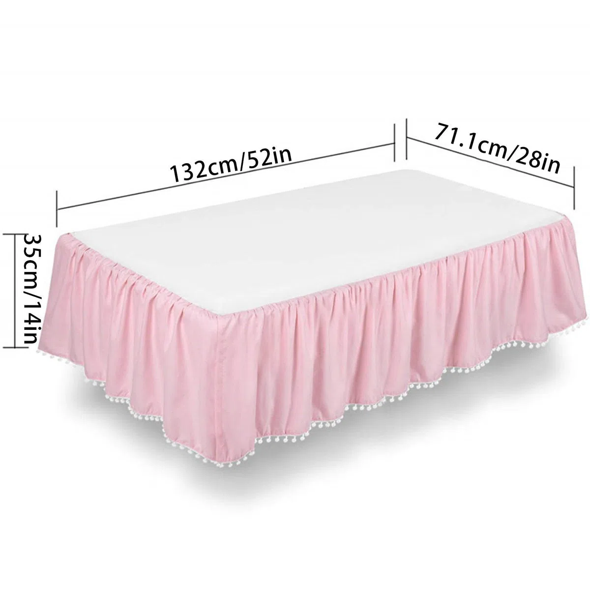 Cuna con Volantes,Faldas Cuna para niños pequeños | Microfibra para Cuna con Pompones para Llevar al bebé a la habitación del bebé cálida y acogedora para Dormir y soñar