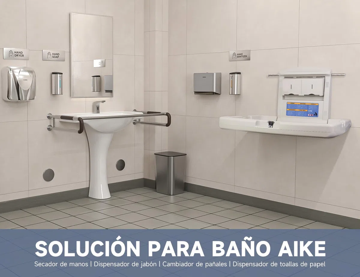 AIKE Unidad de Cambio para Bebé Comercial, Horizontal de Pared Plegable, Conforme a CPC, (Blanco Grisáceo)