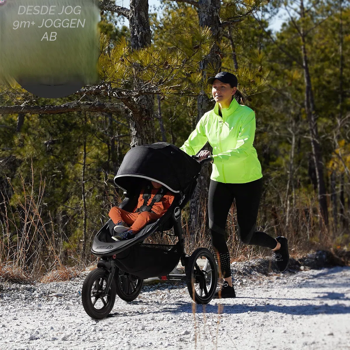 Baby Jogger Summit X3 Midnight Black - Cochecito para runnig plegable de 3 ruedas, con freno de mano, color negro