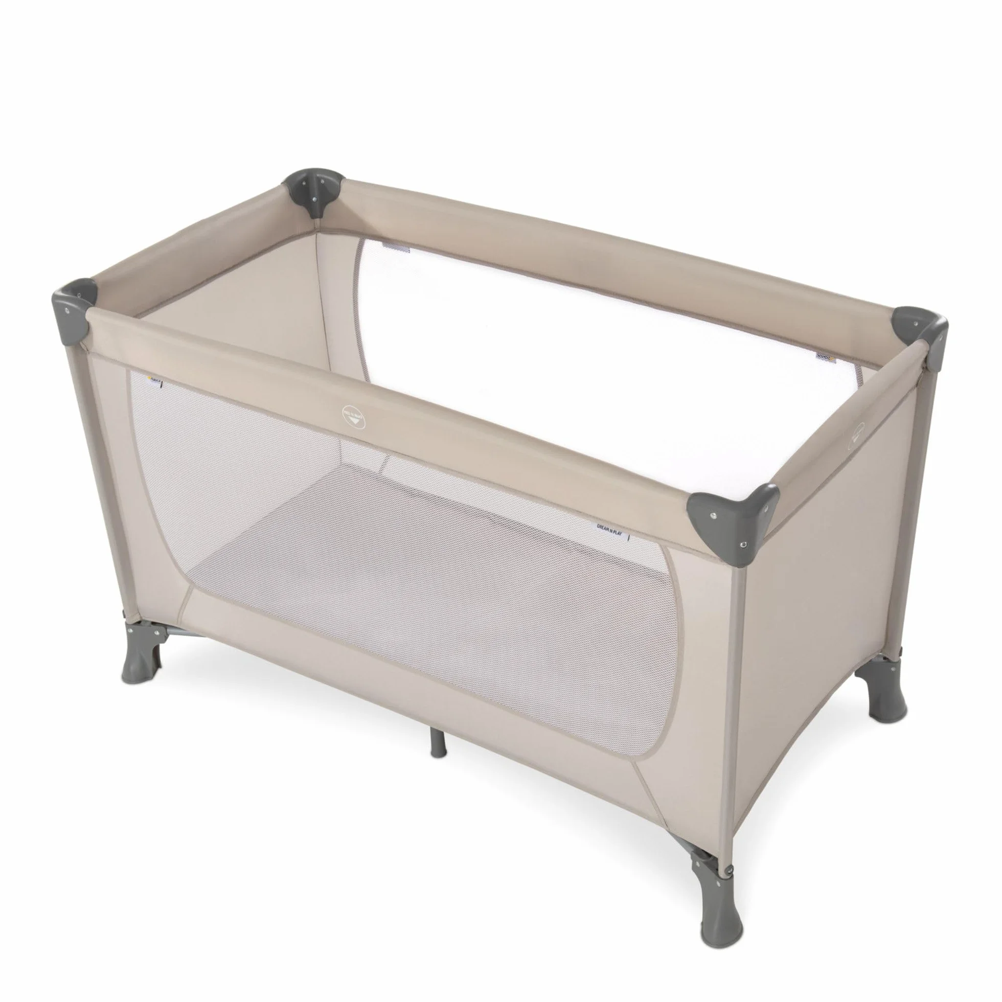Hauck Dream N Play Travel Cot Foldable 120 x 60 cm up to 15 kg incl. Carry Bag Beige