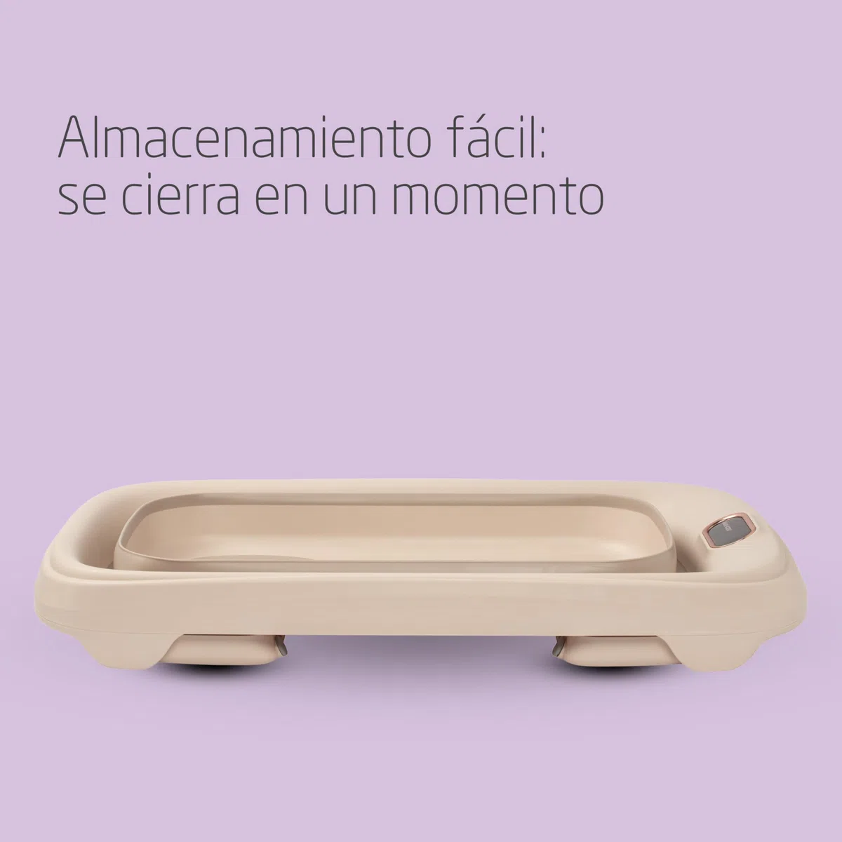 Maxi-Cosi Indigo Bañera Bebé Plegable, 0-4 Años, Bañera Niño Pequeño Espaciosa, Termómetro HighSense Integrado, Antideslizante, Gancho para Colgar Retráctil, Plegado Plano, Muted Terra