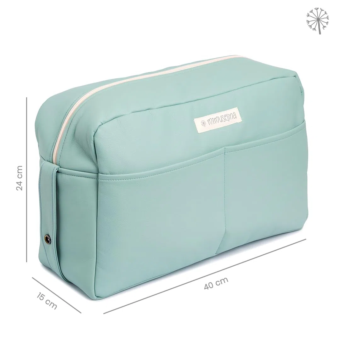 MIMUSELINA Bolso Carrito Polipiel | Bolso Carro Bebe Impermeable de Gran Capacidad | Organización total con 7 bolsillos | Uso en hombro o cochecito sin necesidad de ganchos | Hecho en España