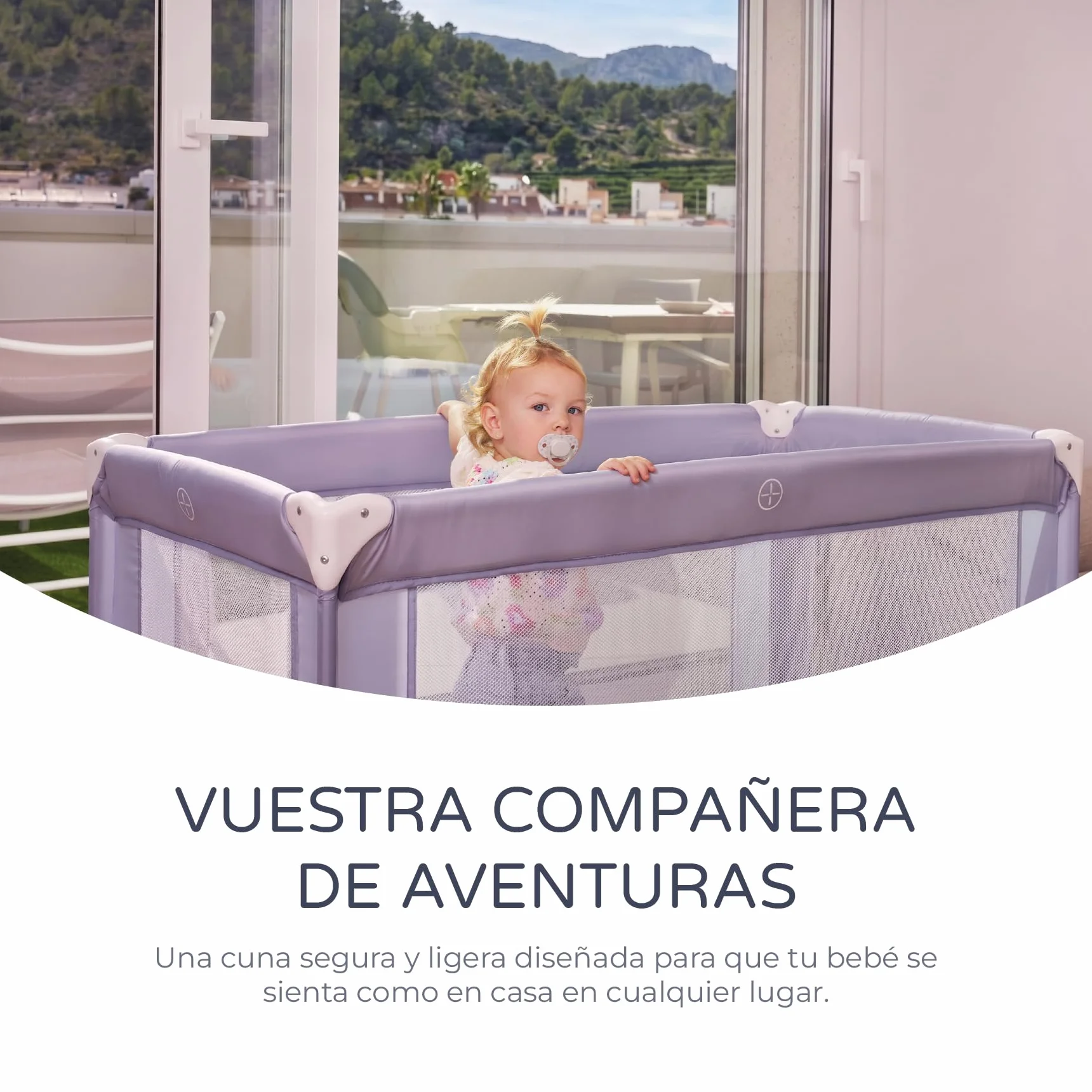 BabyWorld Basic Cuna de Viaje 120x60 cm 0+ Meses 15 kg Colchón Bolsa Transporte Incluidos Rosa