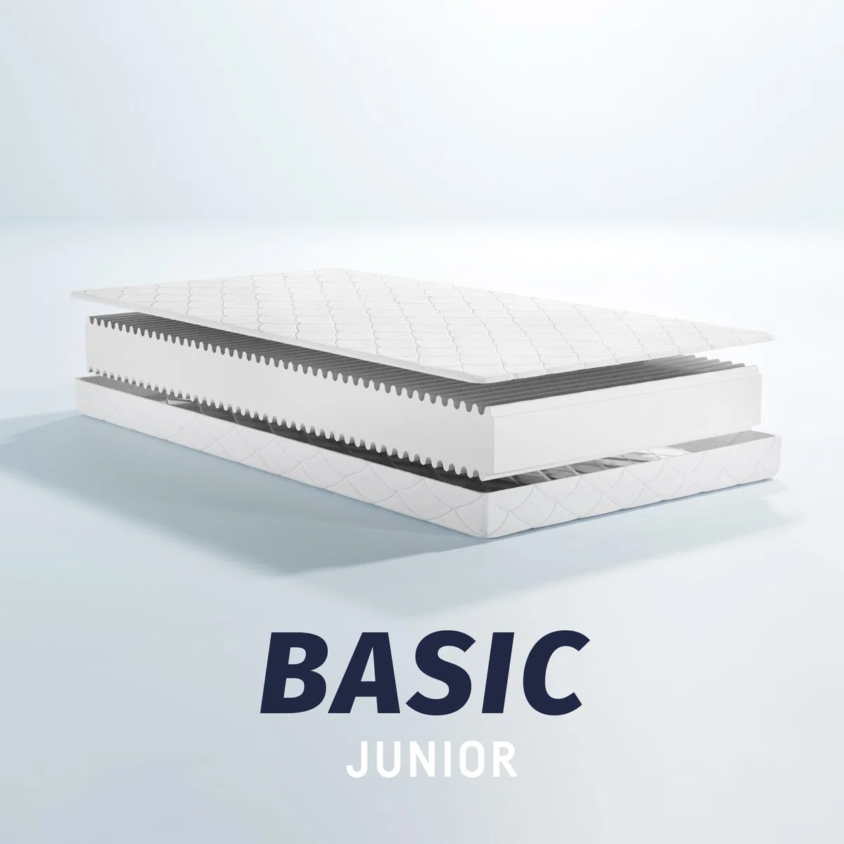 Julius Zöllner Colchón Juvenil Basic Junior, Espuma Estable con Perfil Ondulado, Certificado Öko-Tex Standard 100, Fabricado en Alemania, tamaño 90 x 190 cm