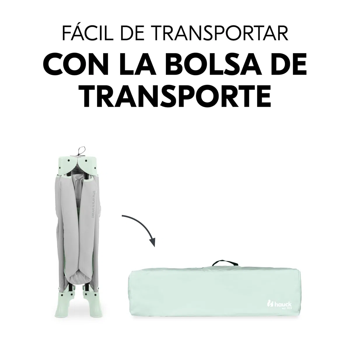 hauck Dream N Play Plus Cuna de Viaje Bebe - Plegado Compacto - Dusty Mint
