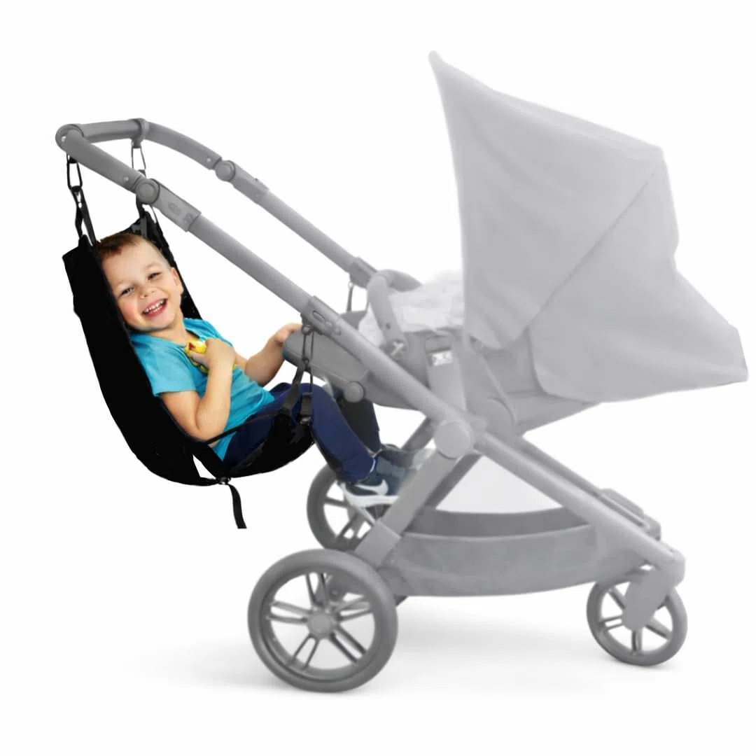 Hamaca Carro Bebé 2 en 1 - Asiento Extra Hermano Mayor - La Solución para Dos Niños - Alternativa a Patinete - Niños 2 a 6 Años Max.20 kg - Fabricada En España - Incluye Pañalera multiusos | Un lugar donde descansar para el hermano mayor