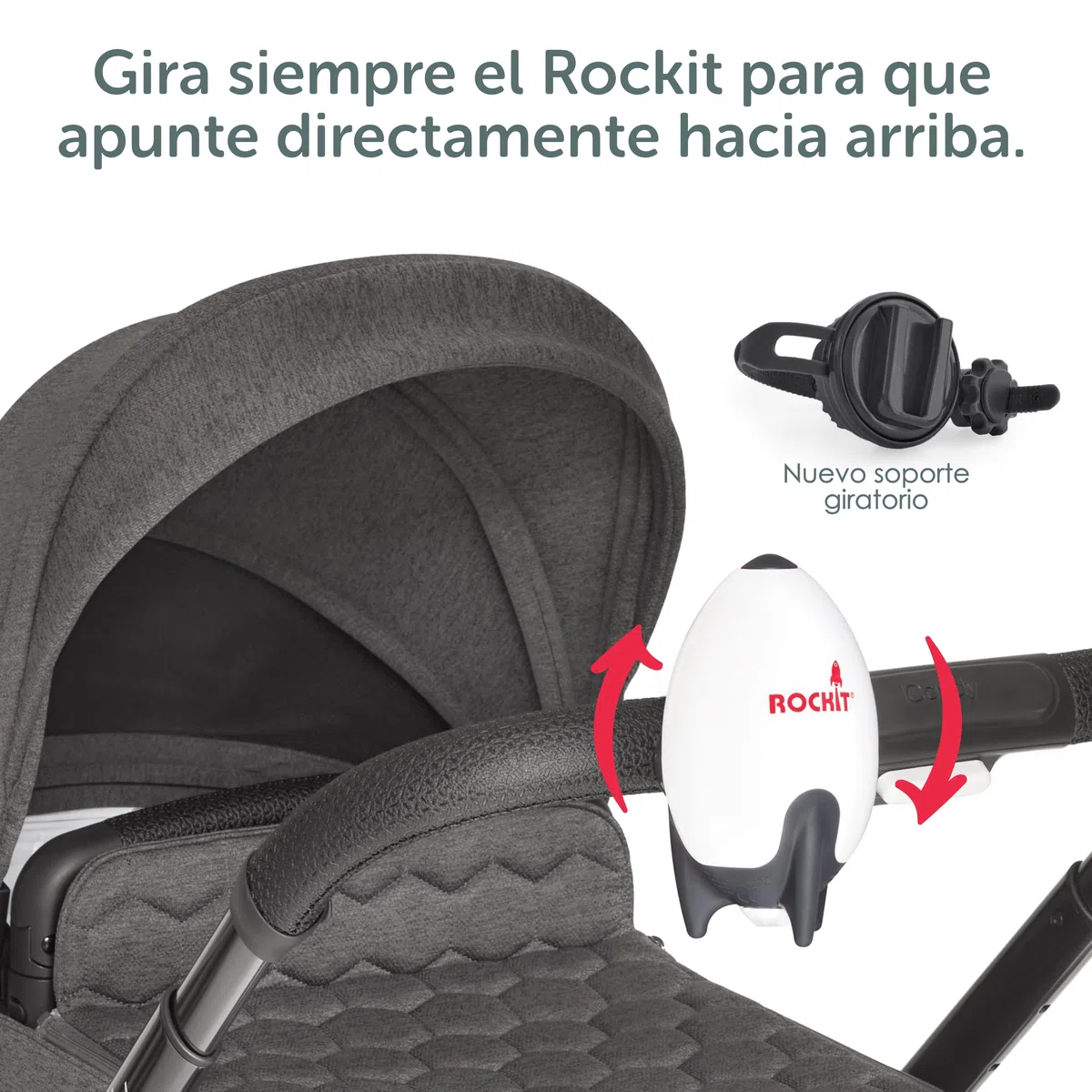 Rockit Rocker recargable – Ayuda para dormir para bebés balancea suavemente cualquier cochecito o cochecito, velocidad ajustable – Se adapta a todos los cochecitos y cochecitos para crear un bebé